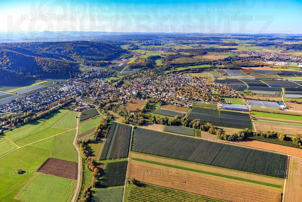 Ortsansicht aus Südosten | Luftbild: Ortsansicht aus Südosten im Ortsteil Wahlwies in Stockach im Bundesland Baden-Württemberg in Deutschland. Foto: IMG_119309.jpg vom 14.10.2019 durch Werner Riehm/FLY-FOTO.de - Realisiert mit Pictrs.com