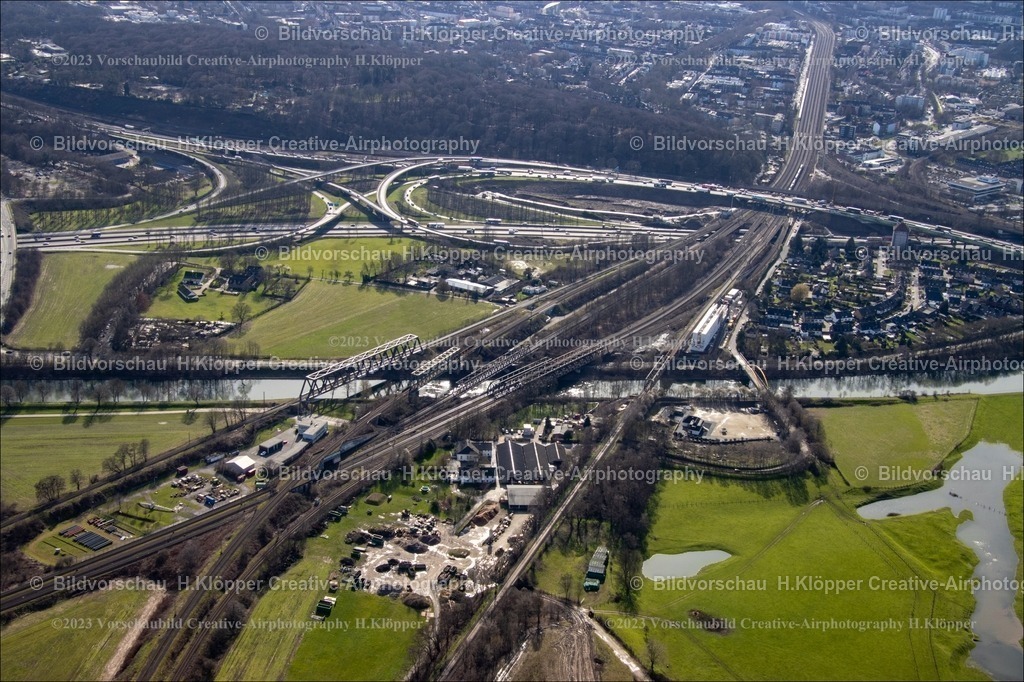 Lufbild Duisburg Brückenlandschaft Ruhraue-5986_prot | Luftbildfotografie Hermann Klöpper/ Creative-Airphotography - Realisiert mit Pictrs.com