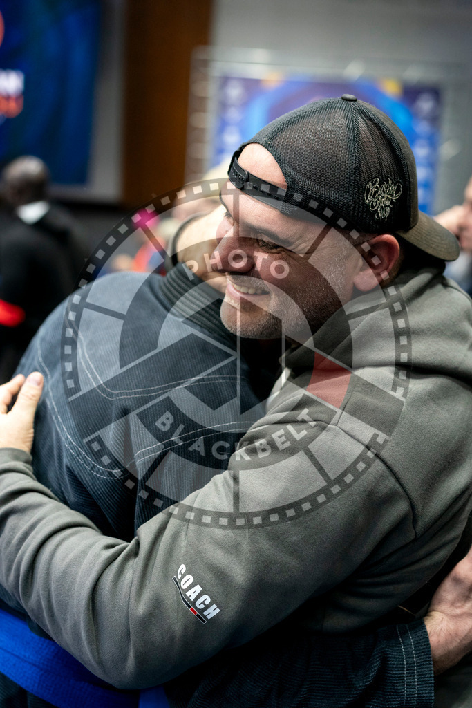 20240121PBB6463 | Fighters compete during the second day of the IBJJF European Championship in Paris, France, on January 21, 2024.