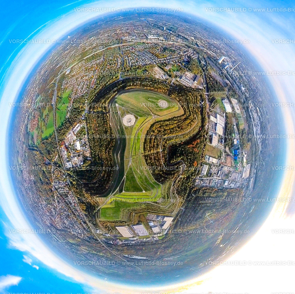 Herten20221019_1Halde-Hohewart | Luftbild, Halde Hoheward, Fisheye Aufnahme, Fischaugen Aufnahme, 360 Grad Aufnahme, , Herten, Fisheyeaufnahme, Ruhrgebiet, Nordrhein-Westfalen, Deutschland