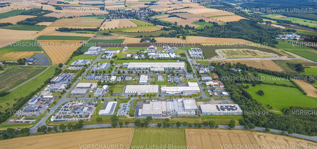 Warstein240713569Belecke | Luftbild, Industriepark Gewerbegebiet-Nord, Wiesen und Felder, Belecke, Warstein, Sauerland, Nordrhein-Westfalen, Deutschland