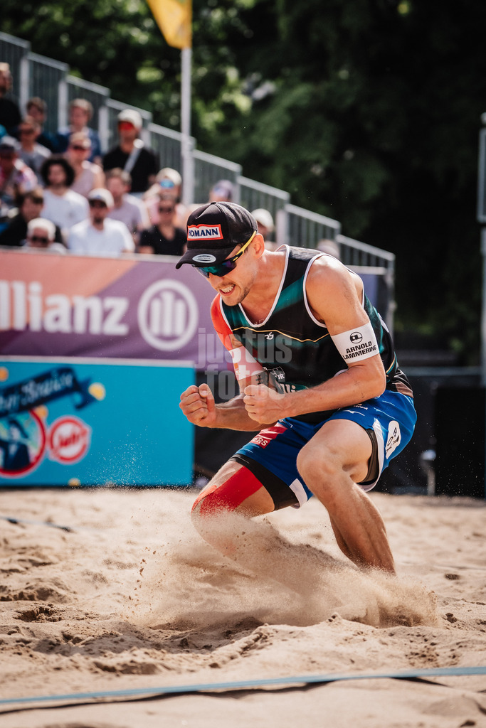 Beachvolleyball | Männer | Allianz German Beach Tour 2025 | Tourstop Hamburg | 31.05.2025 | David Poniewaz jubelt