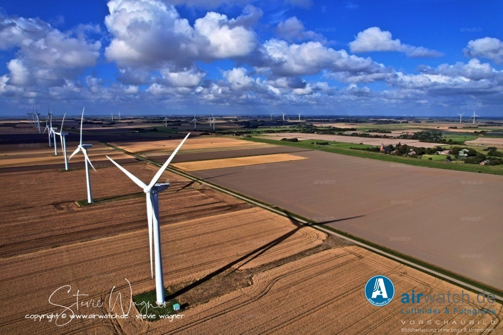 Windpark - Emmelsbüll-Horsbüll | Luftbild, Windenergieanlagen, Bürgerwindpark Emmelsbüll-Horsbüll, Windkraft, Windpark, Nordfriesland, 