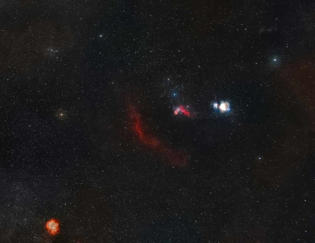 Orion_Const_2 | SIMPLE  =                    T / file does conform to FITS standardBITPIX  =                  -32 / number of bits per data pixelNAXIS   =                    3 / number of data axesNAXIS1  =                 4361 / length of data axis 1NAXIS2  =                 3375 / length of data axis 2NAXIS3  =                    3 / length of data axis 3EXTEND  =                    T / FITS dataset may contain extensionsCOMMENT   FITS (Flexible Image Transport System) format is defined in 'AstronomyCOMMENT   and Astrophysics', volume 376, page 359; bibcode: 2001A&amp;A...376..359HMIPS-FHI=                    1 / Upper visualization cutoffMIPS-FLO=            0.0280919 / Lower visualization cutoffBZERO   =                    0 / offset data range to that of unsigned shortBSCALE  =                    1 / default scaling factorDATE    = '2025-03-04T02:03:05' / UTC date that FITS file was createdDATE-OBS= '2025-03-04T02:58:47' / YYYY-MM-DDThh:mm:ss observation start, UTINSTRUME= '        '           / instrument nameOBSERVER= '        '           / observer nameTELESCOP= '        '           / telescope used to acquire this imageROWORDER= 'TOP-DOWN'           / Order of the rows in image arrayXPIXSZ  =                 5.36 / X pixel size micronsYPIXSZ  =                 5.36 / Y pixel size micronsXBINNING=                    1 / Camera binning modeYBINNING=                    1 / Camera binning modeFOCALLEN=                375.6 / Camera focal lengthCCD-TEMP=                    0 / CCD temp in CSET-TEMP=                    0 / Temperature setting in CFILTER  = 'mixed   '           / Active filter nameEND - Realisiert mit Pictrs.com