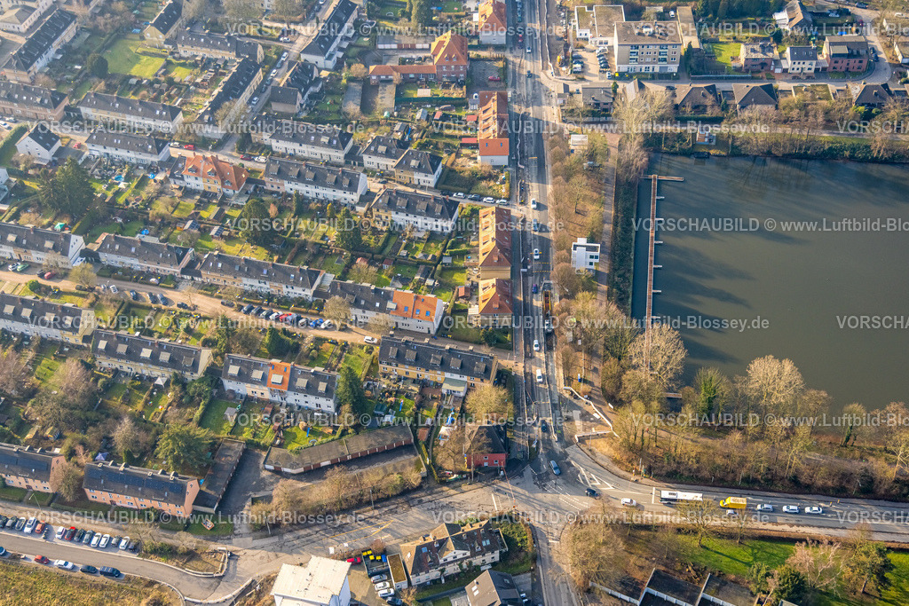 Duisburg260100563 | Luftbild, Regattabahn Startplatz, Eisenbahner-Siedlung Wedau, Wedauer Straße Ecke Masurenallee, Wedau, Duisburg, Ruhrgebiet, Nordrhein-Westfalen, Deutschland