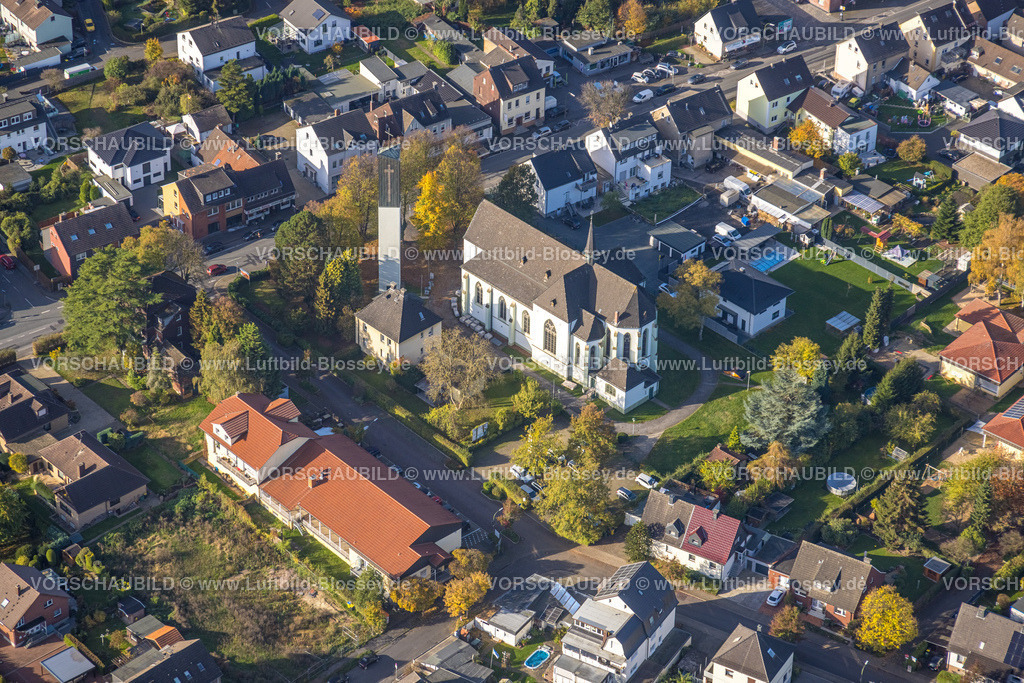 Kamen221015054 | Luftbild, kath Kirche St. Marien, Kaiserau, Kamen, Ruhrgebiet, Nordrhein-Westfalen, Deutschland