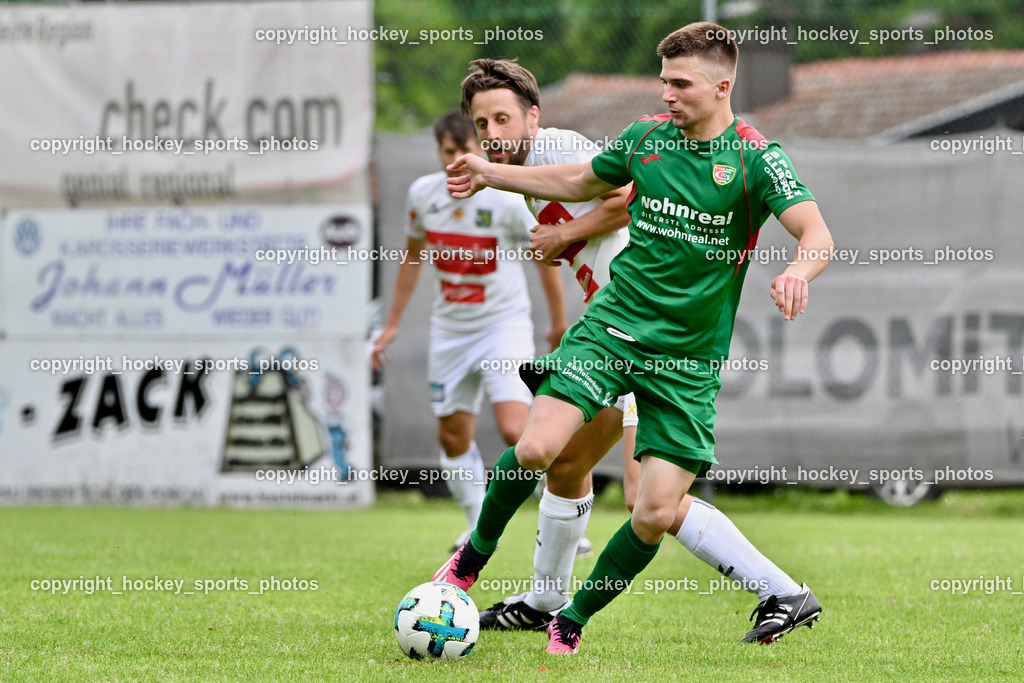 FC ASKÖ Gmünd vs. Rapid Lienz  | #23 Nermin Hasancevic Stranner ASKÖ Gmünd, #5 Manuel Eder Rapid Lienz, FC ASKÖ Gmünd vs. Rapid Lienz , FC ASKÖ Gmünd vs. Rapid Lienz  am 02.06.2024 in Gmünd (Sportplatz Gmünd), Austria, (Photo by Bernd Stefan)