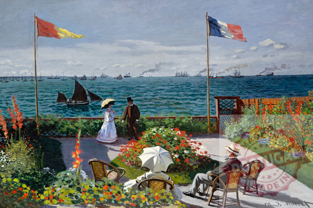 Garden at Sainte-Adresse by Claude Monet, high resolution famous painting. Original from The MET. Digitally enhanced by rawpixel. | Garden at Sainte-Adresse by Claude Monet, high resolution famous painting. Original from The MET. Digitally enhanced by rawpixel. - Realisiert mit Pictrs.com