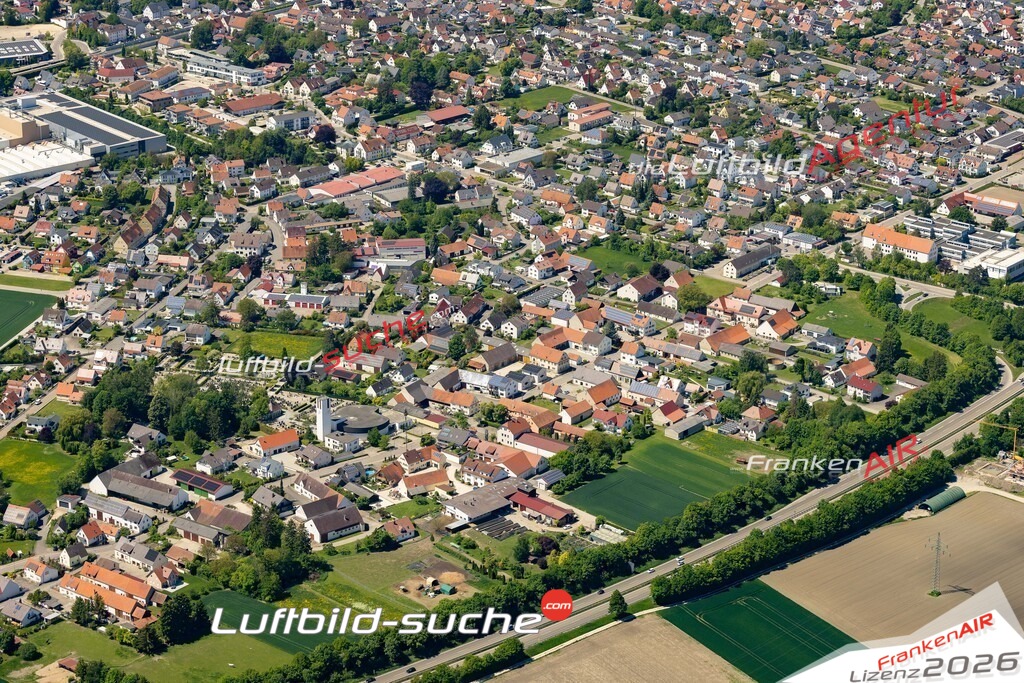 Klassische Luftaufnahme ohne Drohne zeigt:Asbach bei Asbach-Bäumenheim - Die Luftbildaufnahme wurde 2025 vom UL-Flugzeug heraus erstellt ( keine Drohne ) - Hochauflösende Luftaufnahme -Nicht vergleichbar mit Google Maps oder Satelittenbilder- Die Geschenkidee !Mit Lizenz und Bildrechte bestellbar