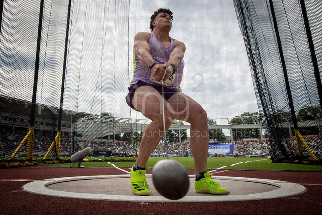 Golden Oval; Dresden, 31.05.2026 | DRESDEN , GERMANY - MAY 31:  Merlin Hummel (GER / Germany) competes in the hammer throw during the Golden Oval Continental Tour Silver meeting on May 31, 2026 at Heinz-Steyer-Stadion in Dresden, Saxony, Germany.