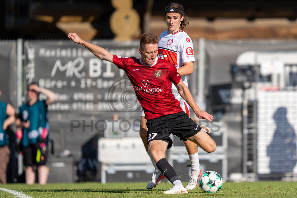 SG Sonnenhof Großaspach vs. Fortuna Köln, Fussball, 3. Liga, 1. Spieltag, 08.08.2026 | Torchance durch Loris Maier (SG Sonnenhof Großaspach, #27),SG Sonnenhof Großaspach vs. Fortuna Köln, Fussball, 3. Liga, 1. Spieltag, 08.08.2026,DFB regulations prohibit any use of photographs as image sequences and/or quasi-video