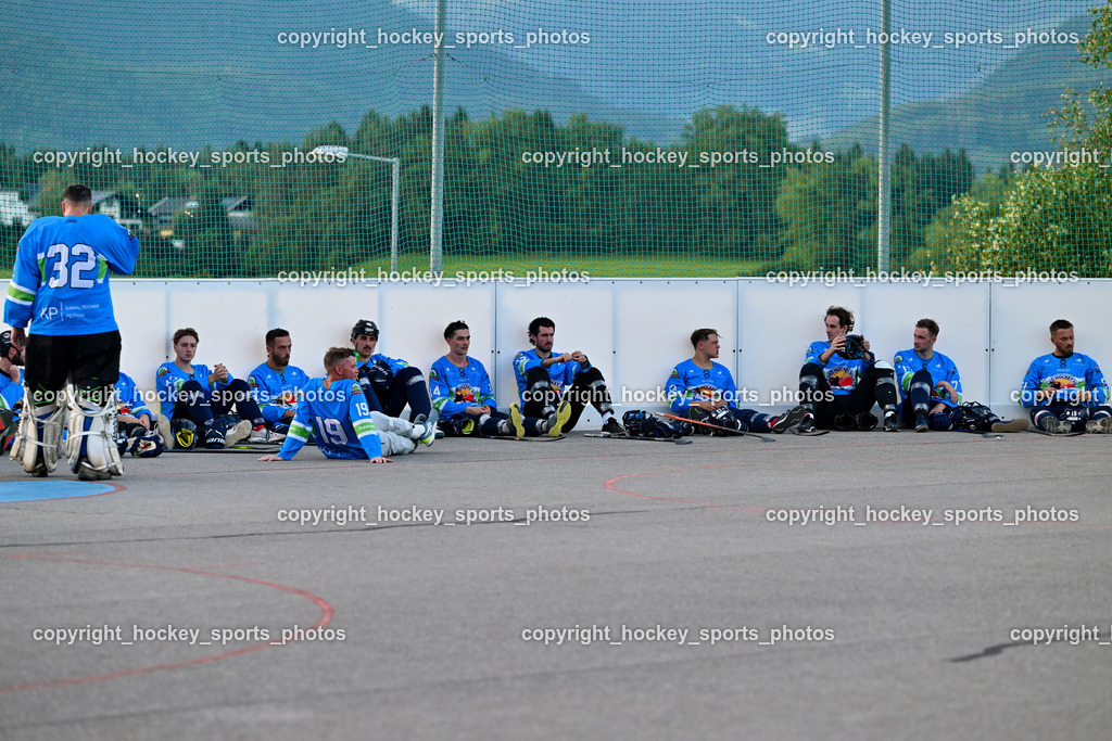 ASKÖ Ballhockey Villach vs. HSC Eagles Poggersdorf | ASKÖ Villach  Mannschaft, ASKÖ Ballhockey Villach vs. HSC Eagles Poggersdorf, ASKÖ Ballhockey Villach vs. HSC Eagles Poggersdorf am 05.07.2024 in Villach (Alpen Arena ), Austria, (Photo by Bernd Stefan)