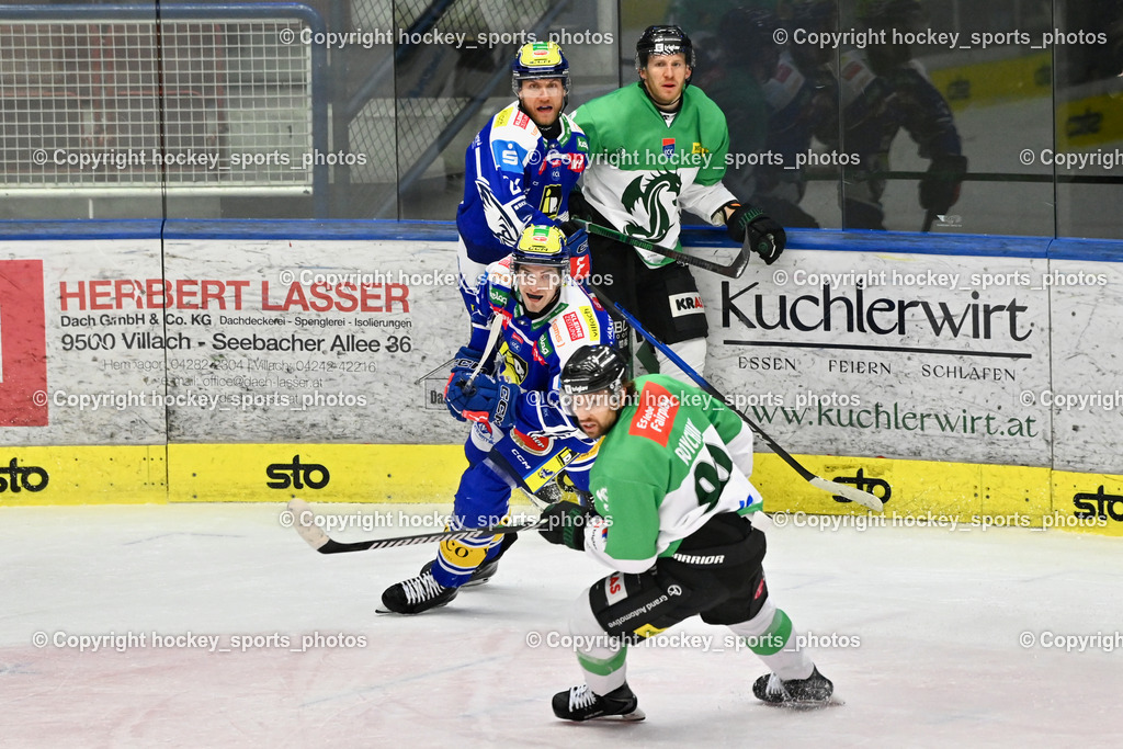 EC IDM WÄRMEPUMPEN VSV vs. Olimpija Ljubljana | #12 Brett Budgell EC VSV, #26 Guus van Nes EC VSV, #89 Zach Boychuk Olimpija Ljubljana, EC IDM WÄRMEPUMPEN VSV vs. Olimpija Ljubljana, EC IDM WÄRMEPUMPEN VSV vs. Olimpija Ljubljana am 01.02.2026 in Villach (Stadthalle Villach), Austria, (Photo by Bernd Stefan)