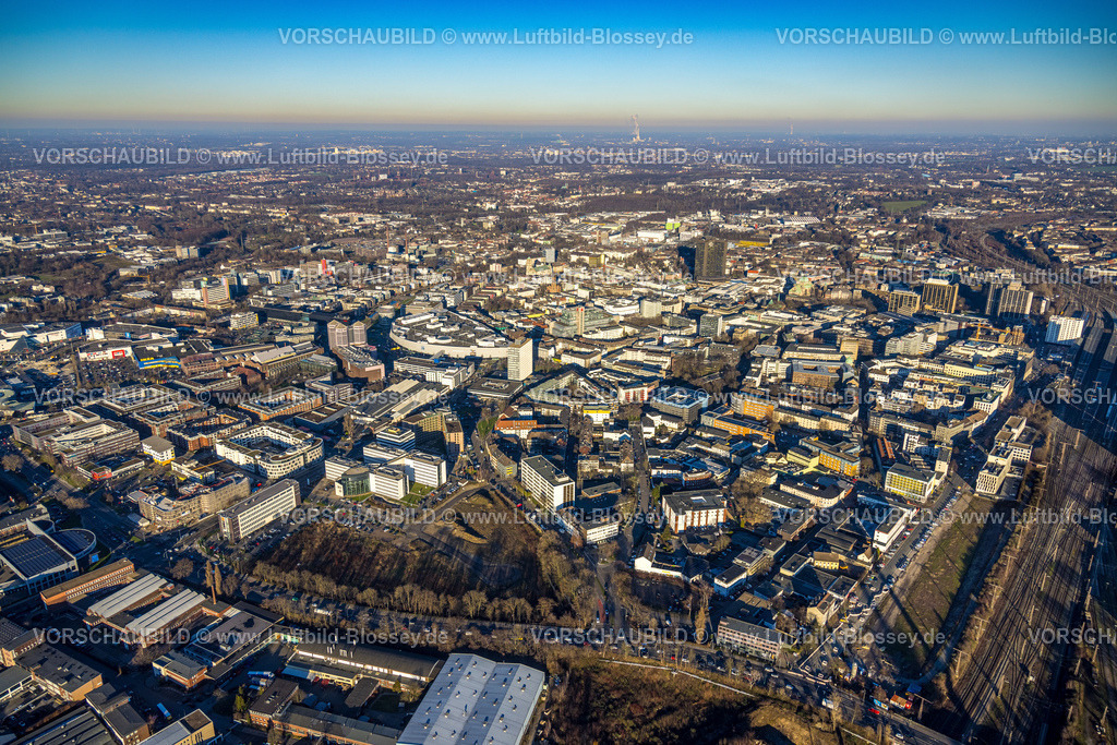 Essen230201651 | Luftbild, City Innenstadtansicht, Westviertel, Essen, Ruhrgebiet, Nordrhein-Westfalen, Deutschland
