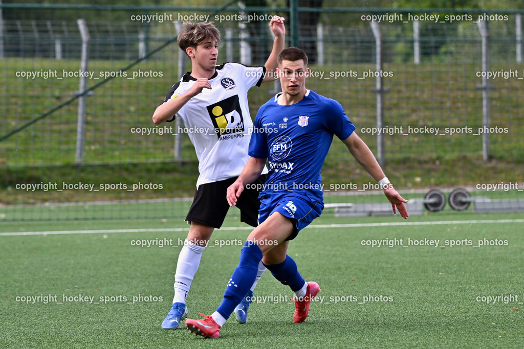 SV Spittal vs. UNION Matrei | #26 Sebastian Ebner SV Spittal, #17 Enrico Sebastian Schubert UNION Matrei, SV Spittal vs. UNION Matrei, SV Spittal vs. UNION Matrei am 17.08.2025 in Spittal an der Drau (Goldeck Stadion), Austria, (Photo by Bernd Stefan)