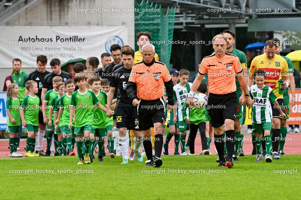 SV Rapid Lienz vs. URC Thal Assling | Richard Ranner Referee, Christian Johann Steiner Referee, SV Rapid Lienz vs. URC Thal Assling, SV Rapid Lienz vs. URC Thal Assling am 08.06.2024 in Lienz (Dolomiten Satadion), Austria, (Photo by Bernd Stefan)
