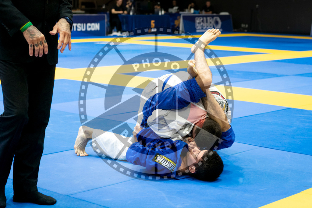 20240121PBB6527 | Fighters compete during the second day of the IBJJF European Championship in Paris, France, on January 21, 2024.