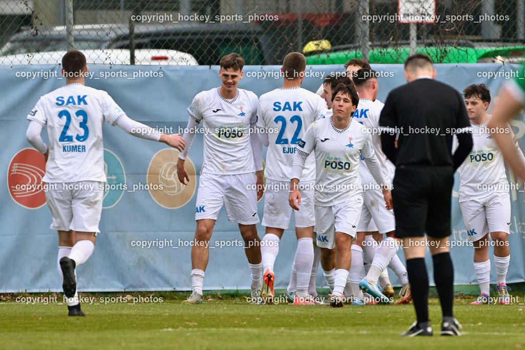 SAK vs. VST Völkermarkt | Jubel SAK Mannschaft, #11 Luka Jerin SAK, #9 Sinan Samardzic SAK, #17 Timo Todor-Kostic SAK, #23 Zan Kumer SAK, #22 Leo Ejup SAK, SAK vs. VST Völkermarkt, SAK vs. VST Völkermarkt am 21.03.2026 in Klagenfurt (Sportpark Welzenegg), Austria, (Photo by Bernd Stefan)