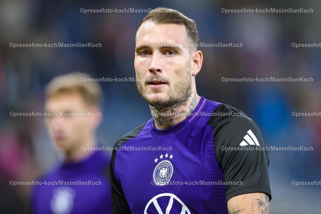DFB10102502023 | 10.10.2025, Fußball, Länderspiel, Deutschland - Luxemburg, UEFA WM-Qualifikation, 2025/2026, Gruppe A, PreZero Arena in Sinsheim: David Raum (GER #22)DFB regulations prohibit any use of photographs as image sequences and or quasi-video.