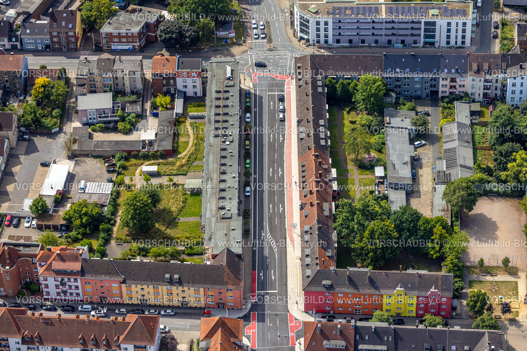 Hamm250700787Mitte | Luftbild, Wohngebiet Goethestraße B63 und Straßenkreuzung mit Alleestraße, Mitte, Hamm, Ruhrgebiet, Nordrhein-Westfalen, Deutschland