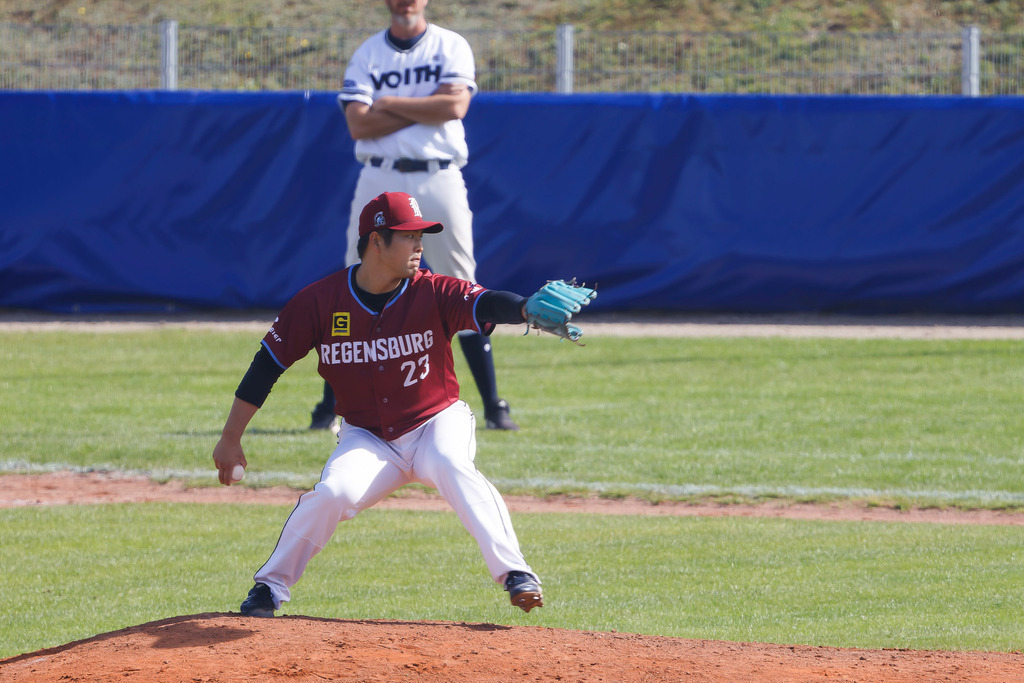 HEIREG_250907_0882 | Baseball-Bundesliga, Deutsche Meisterschaft, DBL, Guggenberger Legionäre vs. Heidenheim Heideköpfe, Spiel 4, Heidenheim, Regensburg, HellensteinEnergie Ballpark - Realisiert mit Pictrs.com