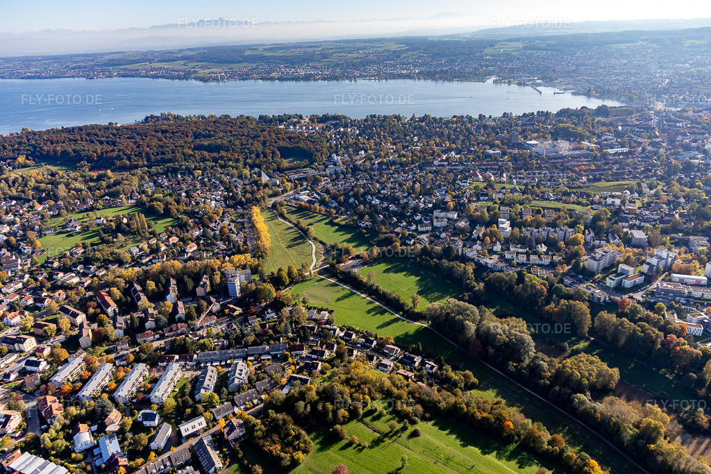 Luftbild: Siedlungsgebiet und Infrastruktur Petershausen Ost im Ortsteil Petershausen in Konstanz im Bundesland Baden-Württemberg in Deutschland. Foto: IMG_119382.jpg vom 14.10.2019 durch Werner Riehm/FLY-FOTO.de