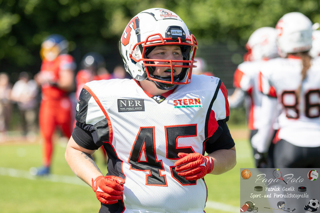 GFLW 1: German Football League Women 1: Rodgau Pioneers Ladies - Stuttgart Scorpions Sisters, 07.06.2026 | Nadja Kirchhofer (Stuttgart Scorpions Sisters #45), Freisteller, Portrait / Porträt, Rodgau Pioneers Ladies - Stuttgart Scorpions Sisters, Rodgau, Maingau-Energie-Stadion "Am Weichsee", 7.6.2026 - Realisiert mit Pictrs.com