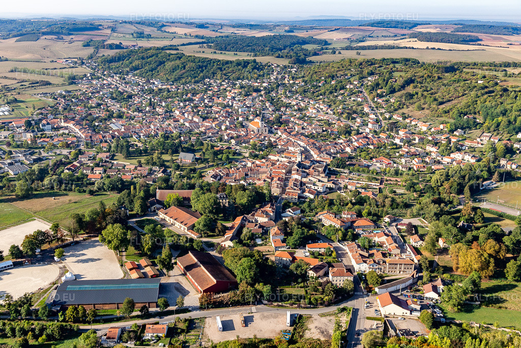 Vue aérienne: Vue de la ville à Rosières-aux-Salines dans le département Meurthe et Moselle, France.Photo: IMG_118218.jpg prise le 15/09/2019 par Werner Riehm/FLY-FOTO.euRésolution de l'original: 5472 x 3648 px