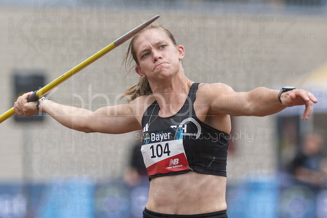 Para Heimspiel 7.0; Leverkusen, 18.07.2026 | LEVERKUSEN, GERMANY - JULY 18, 2026 : Aileen Bilstein (GER/TV Herkenrath) competing during the javelin throw of the Para Heimspiel 7.0 at Fritz Jacobi Sports Complex on July 18, 2026 in Leverkusen, Germany.
