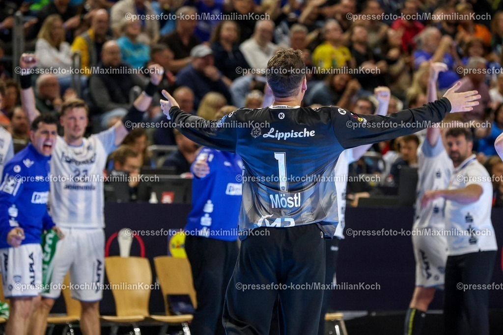xSSCx19042601027 | 19.04.2026, xsscx, Handball, DHB-Pokal Lidl Final4, Spiel um Platz 3, TBV Lemgo-Lippe - SC Magdeburg, Saison 2025 / 2026 Herren, Lanxess Arena, Köln: Constantin Möstl (TBV Lemgo Lippe #01) jubelnd nach einem verhinderten Treffer  Photo: xSandraxScherningxPressefotoKochx