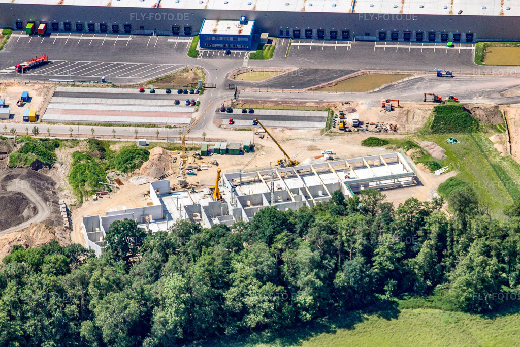 Luftbild: Neubau Logistikzentrum am Horstring im Ortsteil Minderslachen in Kandel im Bundesland Rheinland-Pfalz in Deutschland. Foto: IMG_18486.jpg vom 30.05.2009 durch Werner Riehm/FLY-FOTO.de