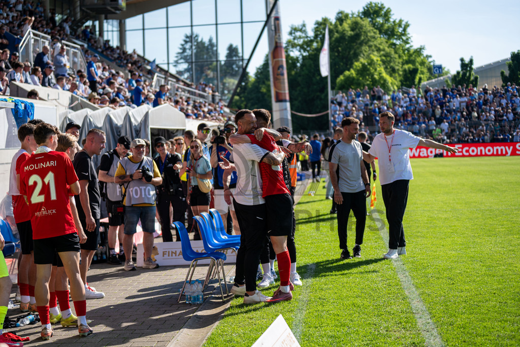 Stuttgarter Kickers vs. SG Sonnenhof Großaspach, Fussball, WFV-Pokal, Finale, 23.05.2026 | Jubel nach Abpfiff bei SG Sonnenhof, Stuttgarter Kickers vs. SG Sonnenhof Großaspach, Fussball, WFV-Pokal, Finale, 23.05.2026