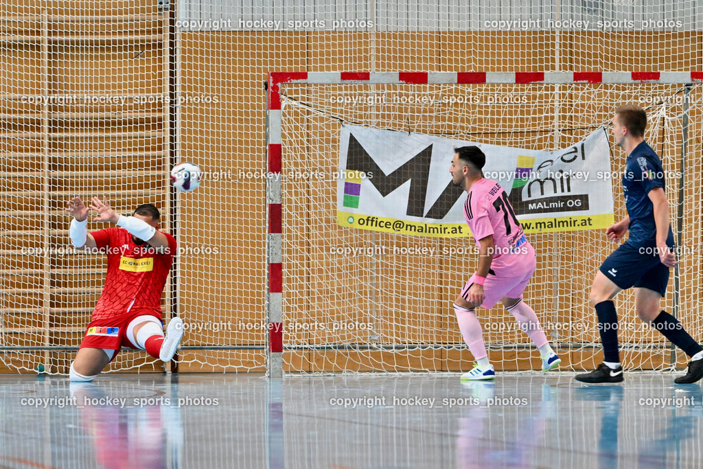 Carinthia Flamengo Futsal Club vs. LPSV-K | #1 Youssef Helal Carinthia Flamengo, #70 Yosifov Svetlozar Angelov Carinthia Flamengo, #6 Senad Huseinbasic LPSV-K, Carinthia Flamengo Futsal Club vs. LPSV-K, Carinthia Flamengo Futsal Club vs. LPSV-K am 03.11.2024 in Klagenfurt (Ballspielhalle Viktring), Austria, (Photo by Bernd Stefan)