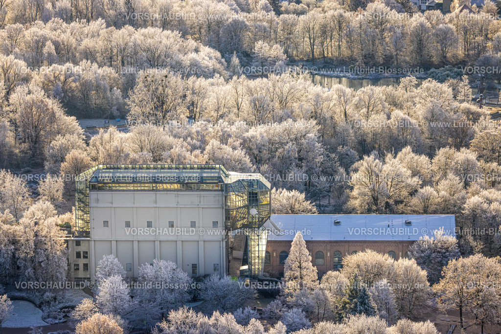 Hamm221202595 | Luftbild, Winterlicher Maximilianpark Freizeitpark mit Glaselefant, Uentrop, Hamm, Ruhrgebiet, Nordrhein-Westfalen, Deutschland