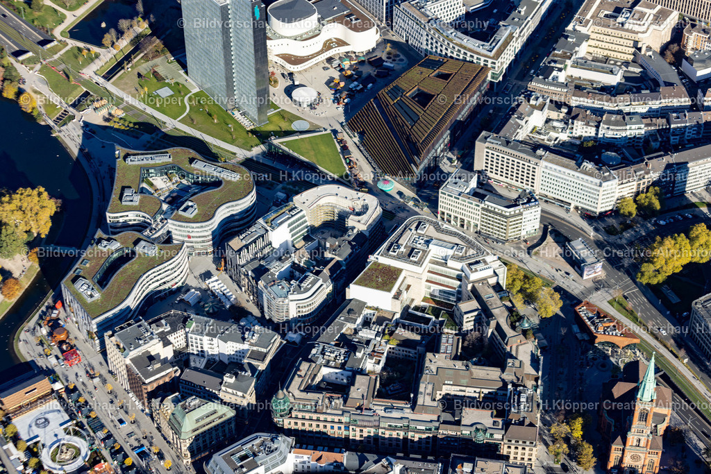 luftbild-duesseldorf-dreischeibenhaus-kö-bogen2-schauspielhaus-8952 | Luftbildfotografie Hermann Klöpper - Realisiert mit Pictrs.com