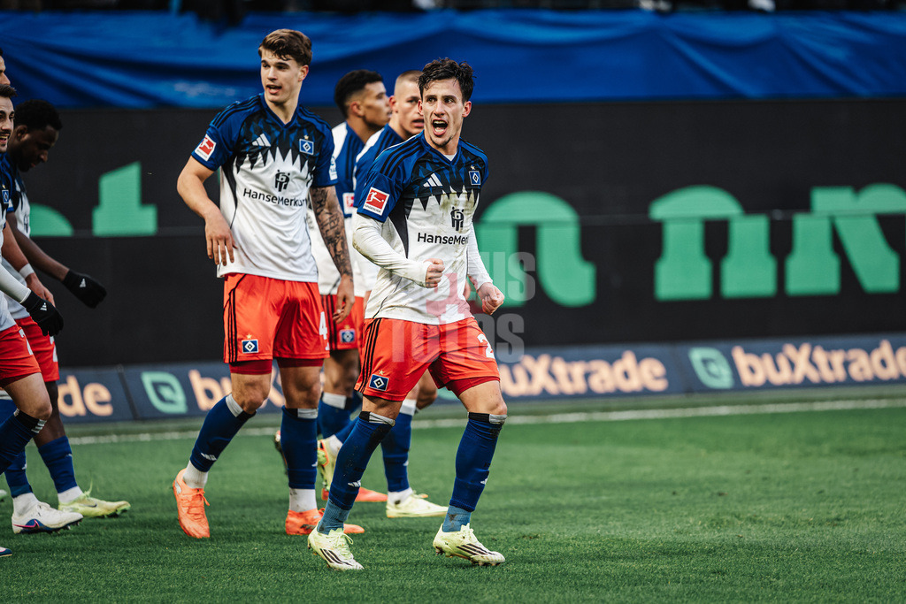 Fußball | Männer | Saison 2025/2026 | 1. Fußball-Bundesliga | 22. Spieltag | Hamburger SV vs. 1. FC Union Berlin | 14.02.2026 | Torjubel Nicolas Capaldo (#24, HSV)