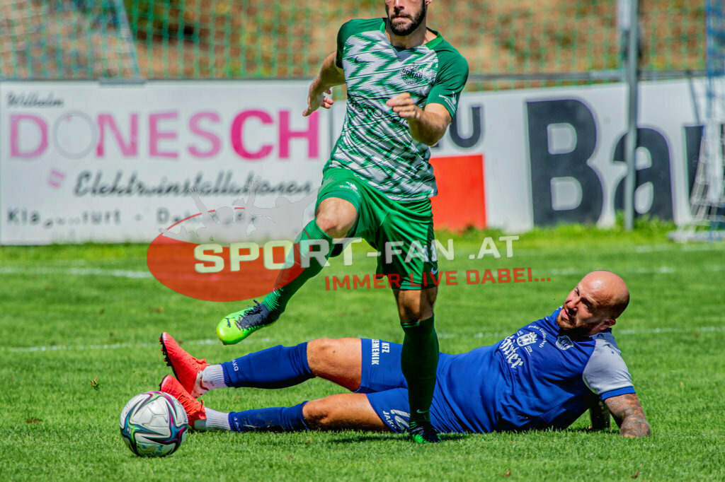 ASV Klagenfurt - Donau Klagenfurt | Thomas Guggenberger (SV Donau Klagenfurt #13) Said Djulic (ASV Klagenfurt #12) ; ASV Klagenfurt - Donau Klagenfurt am 31.07.2022 in Klagenfurt
(ASV Platz Annabichl), AUSTRIA, (Photo by Ernst Krawagner sport-fan.at) - Realisiert mit Pictrs.com