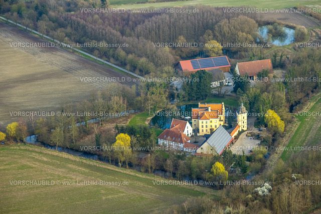 Hamm240305884 | Luftbild, Haus Reck im Stadtteil Lerche an der Stadtgrenze Bergkamen, Stadtbezirk Pelkum, Hamm, Ruhrgebiet, Nordrhein-Westfalen, Deutschland