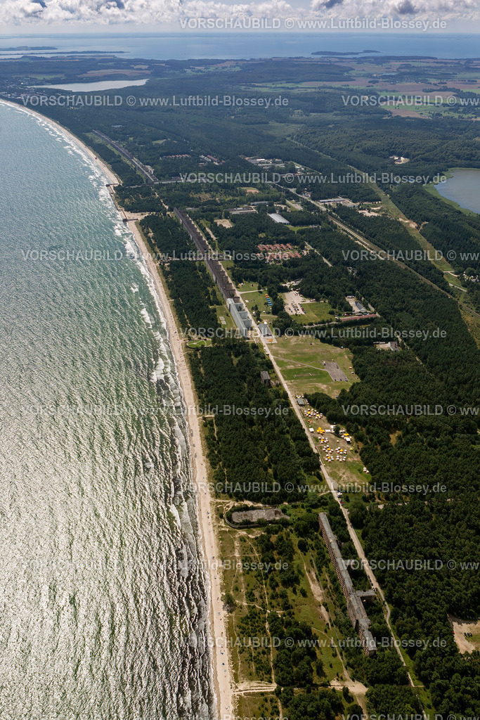 Ruegen12083224Prora | Luftbild, KdF Bad Prora, ehemalige Ferienanlage der Nationalsozialisten Kraft durch Freude, mit Sandstrand,  Binz, Insel Rügen, Mecklenburg-Vorpommern, Deutschland, Europa