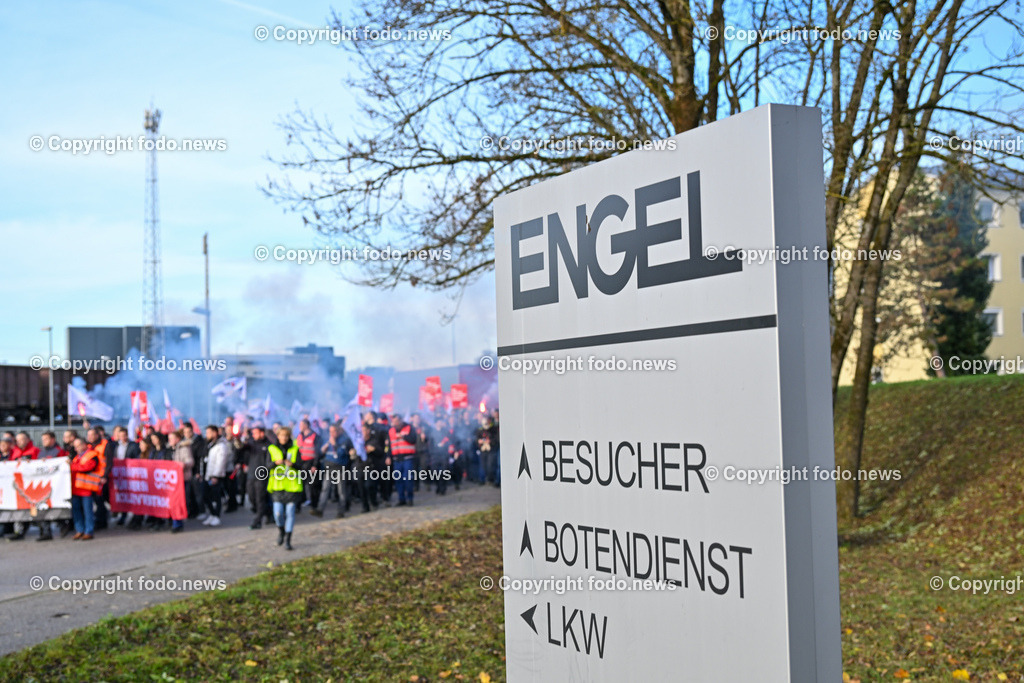 Engel_ Schwertberg_ Streik_ Metaller_ 16.11.2023-14 | 16.11.2023, Schwertberg, AUT, Engel im Bild Engel, Streik, Metaller
