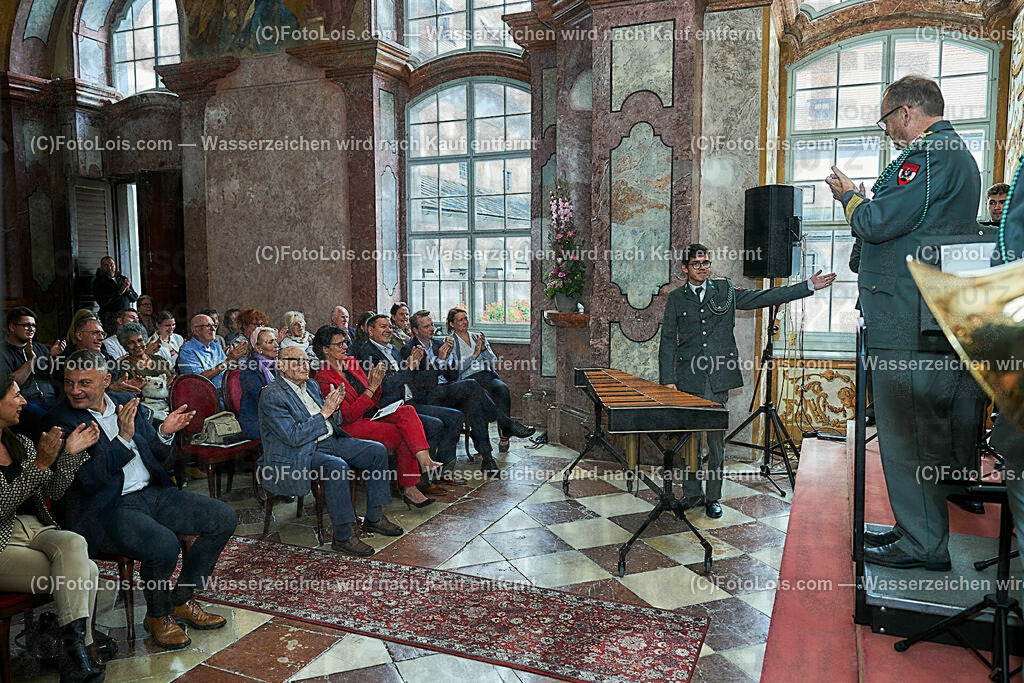 ALS1549_XXXIX-Chopin-Festival_Ausklang_Militaermusikkapelle NOe | (C)FotoLois.com, Alois Spandl, XXXIX. internationales CHOPIN-Festival in der Kartause Gaming, AUSKLANG in der Barockbibliothek mit der Militärmusik Niederösterreich unter der Leitung von Militärkapellmeister Oberst Adolf Obendrauf, So 6. August 2023.