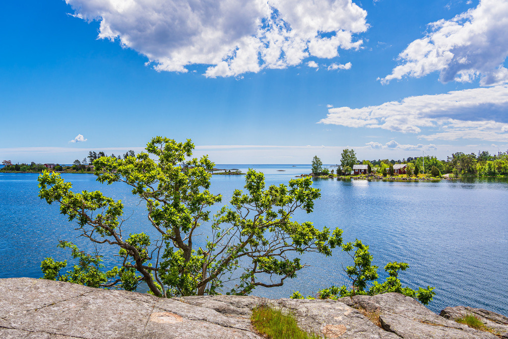 Ostseeküste mit Felsen und Bäumen auf der Insel Uvö in Schweden | Ostseeküste mit Felsen und Bäumen auf der Insel Uvö in Schweden.