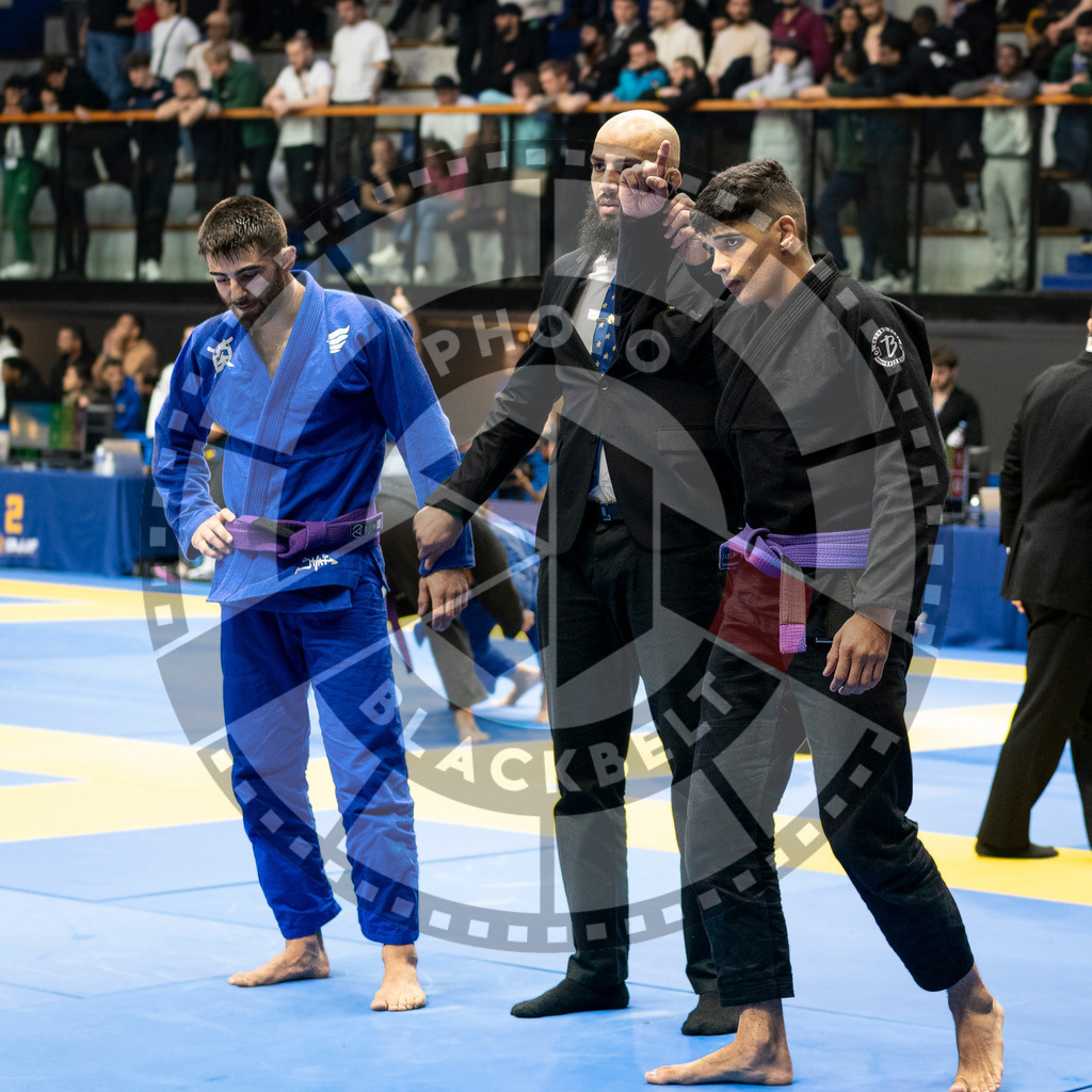 20240123PBB01231 | Fighters compete during the second day of the IBJJF European Championship in Paris, France, on January 23, 2024.