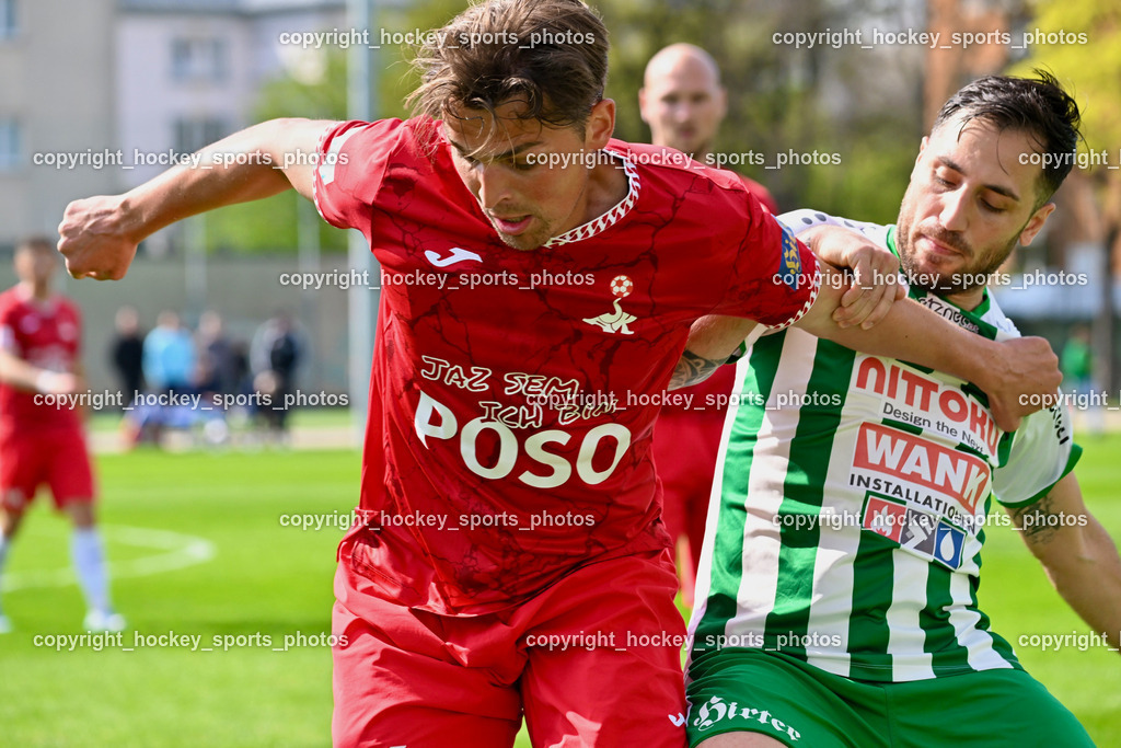 SV Donau Klagenfurt vs. SAK | #77 Luka Gajic SAK, #14 Boyo Jarjue SV Donau,  SV Donau Klagenfurt vs. SAK, SV Donau Klagenfurt vs. SAK am 11.04.2026 in Klagenfurt (Sportplat Donau ), Austria, (Photo by Bernd Stefan)