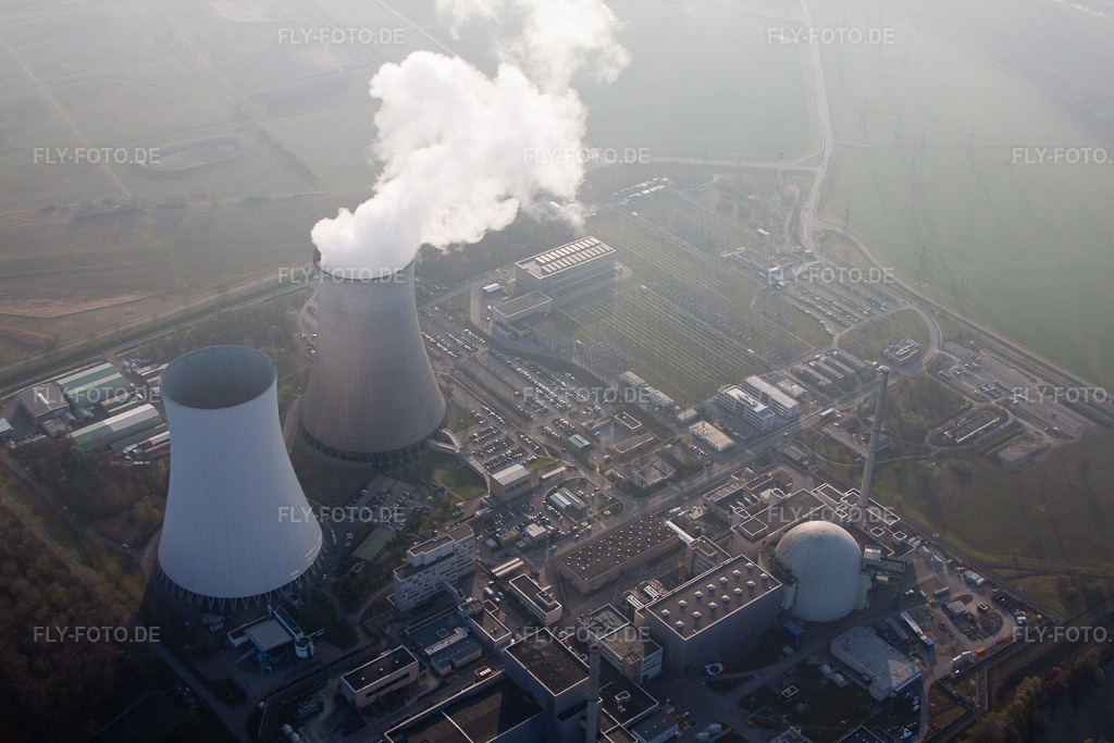 Luftbild: Philippsburg, AKW in Philippsburg im Bundesland Baden-Württemberg in Deutschland. Foto: IMG_49212.jpg vom 28.03.2012 durch Werner Riehm/FLY-FOTO.de