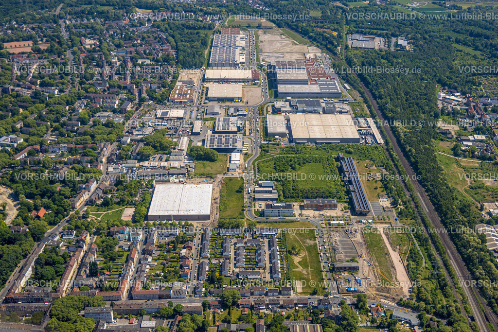 Gelsenkirchen250505099 | Luftbild, Gewerbegebiet Industriepark Schalker Verein, Europastraße, Bulmke-Hüllen, Gelsenkirchen, Ruhrgebiet, Nordrhein-Westfalen, Deutschland