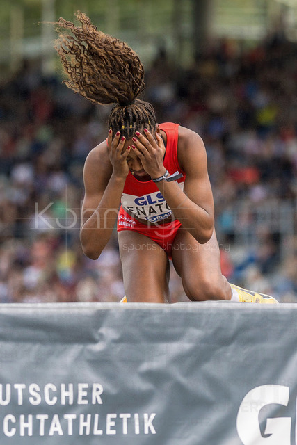 Deutsche Leichtathletik-Meisterschaften; Bochum-Wattenscheid, 26.07.2026 | Blessing Enatoh (LG Nord Berlin), Hochsprung ; Deutsche Leichtathletik-Meisterschaften am 26.07.2026 im Lorheide-Stadion, Bochum-Wattenscheid (Nordrhein-Westfalen).
