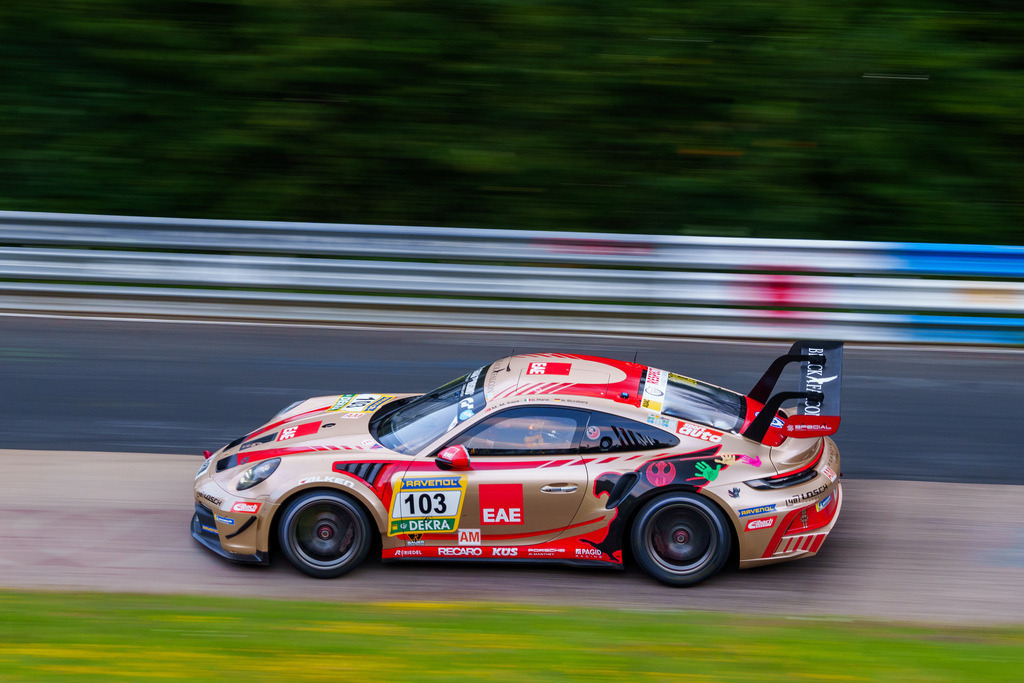 Nürburgring Langstrecken Serie (NLS) | 02.08.2024 Nürburgring Langstrecken Serie (NLS), Nürburgring,Deutschland, Bild: #103 BLACK FALCON, Mustafa Mehmet Kaya, Gabriele Piana, Mike Stursberg im Porsche 911 GT3 CupFoto: Robin Huth 2024 - Realisiert mit Pictrs.com