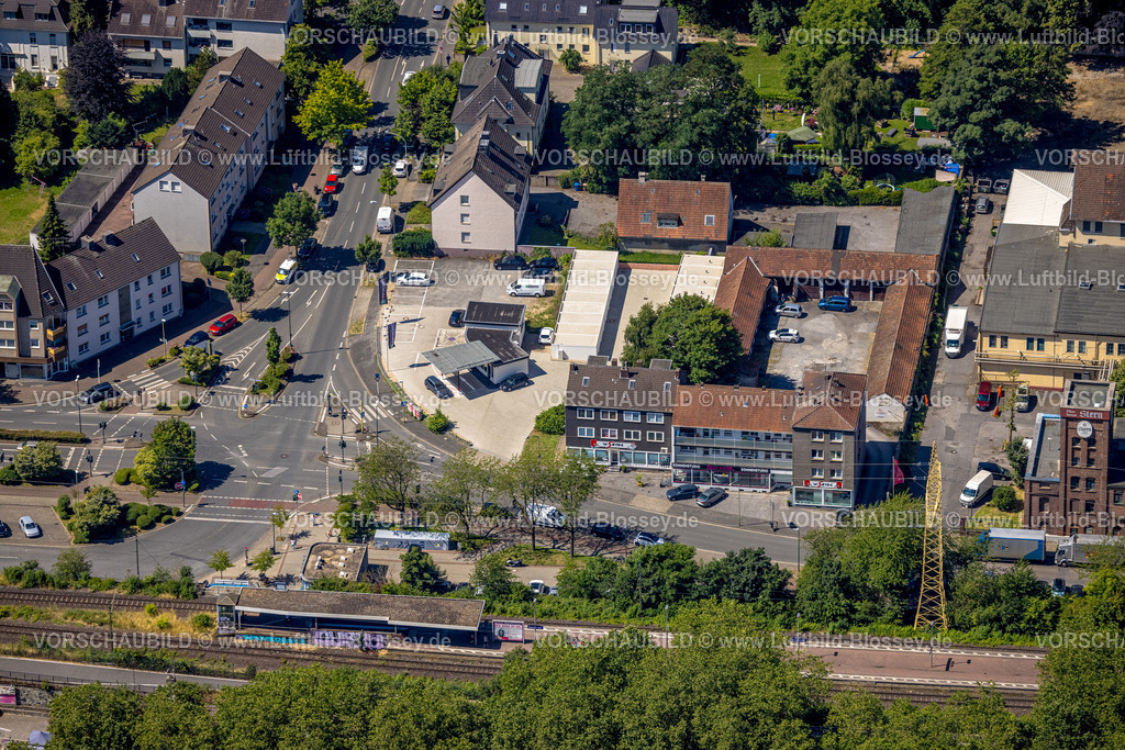 Essen230702814 | Luftbild, Bahnhof Borbeck, Heinrich-Brauns-Straße Ecke Fürstäbtissinstraße, Borbeck-Mitte, Essen, Ruhrgebiet, Nordrhein-Westfalen, Deutschland