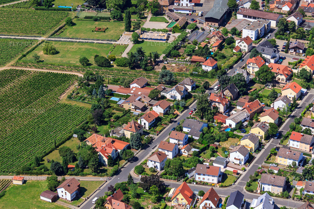 Luftbild: Bahnhofstr in Wachenheim an der Weinstraße im Bundesland Rheinland-Pfalz in Deutschland. Foto: IMG_30137.jpg vom 05.07.2010 durch Werner Riehm/FLY-FOTO.de